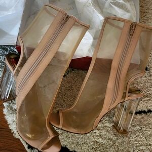 Transparent Nude Heeled Sandals